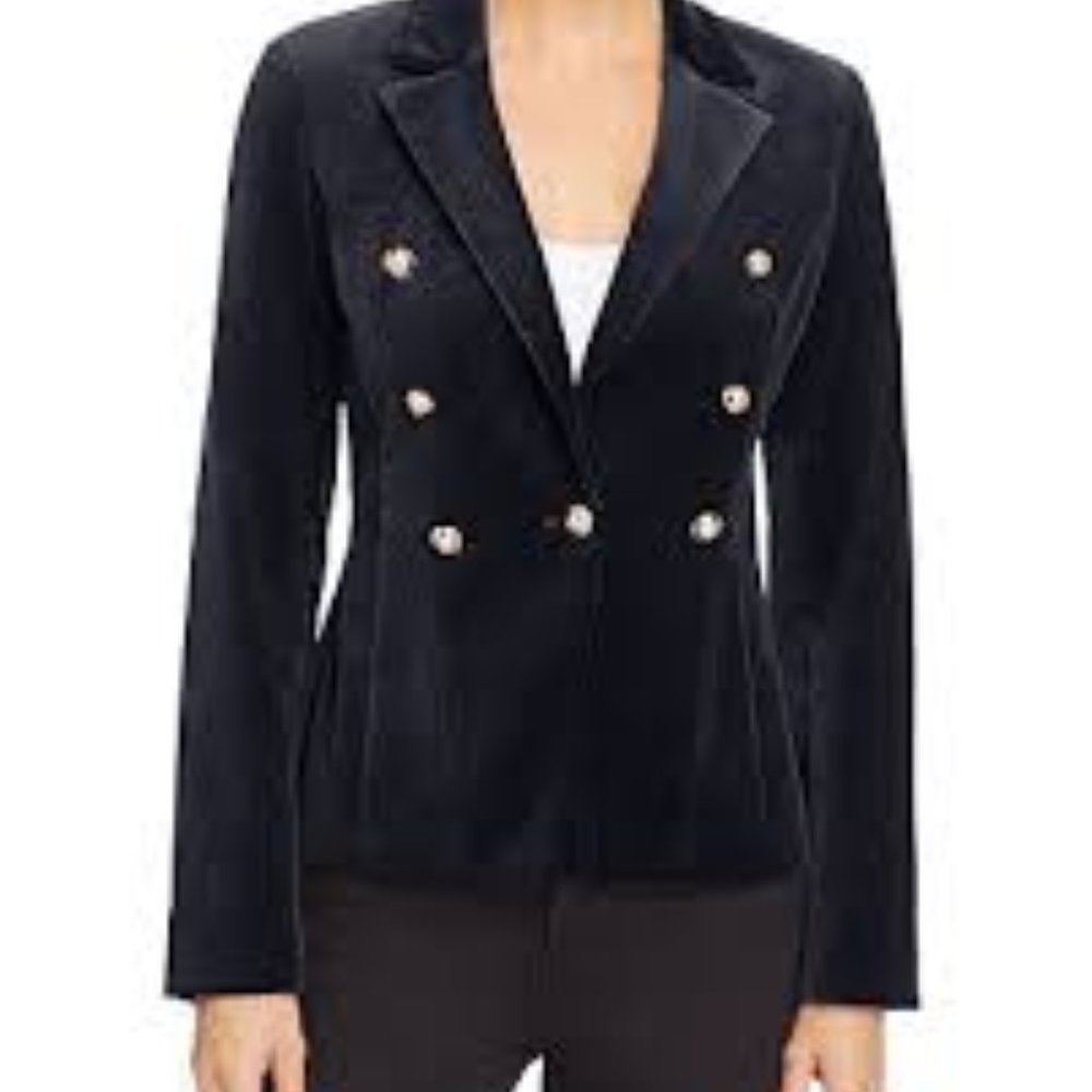 AQUA x Maddie & Tae Velvet Gold Button Blazer